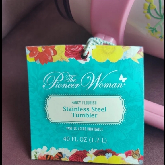 NWT Pioneer Woman 40oz Brilliant Bloom Stainless Steel Tumbler Floral Pink - Picture 4 of 5